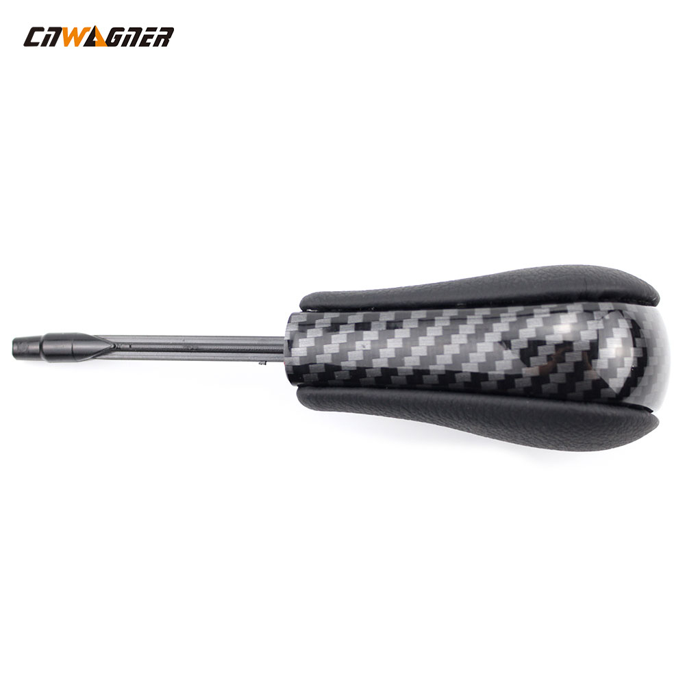 Best-selling Auto Parts Carbon Pattern Gearshift Automatic Racing Steering Gear Knob Black And Silver Suitable for BMW