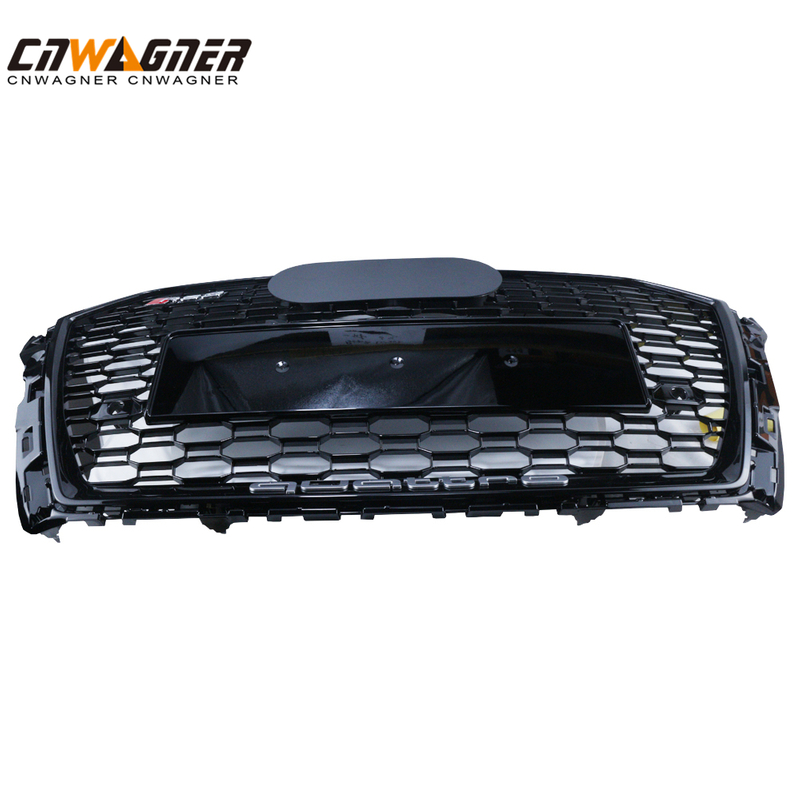 CNWAGNER Custom Glossy Black Car Grills Mesh Front Bumper Car Grille Mesh Front Car Grille Guard for Audi A3 2017