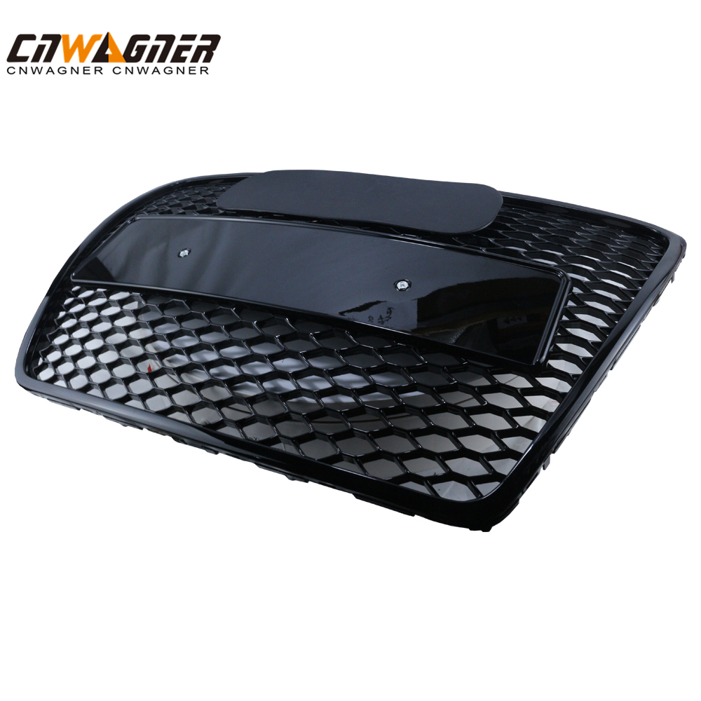 CNWAGNER Custom Glossy Black Car Grills Mesh Front Bumper Car Grille Mesh Front Car Grille Guard for Audi A3 Rs6